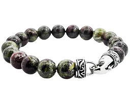 Blackjack Jewelry S-BJB244DG Genuine Dragon Stone Bead Bracelet  