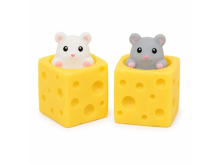2-Pack Mystery Cheese Mouse Squishy