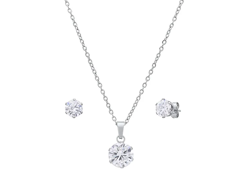 Clear Stone Necklace & Earring Set