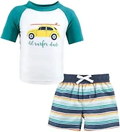Hudson Baby Unisex Baby Swim Rashguard Set, Surfer Dude, 18-24 Months