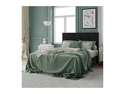 IOILORI Full Size Bed Frame with Headboard,Upholstery Bed Frame Full,Sturdy Full Bed, No Box Spring, Easy to Assemble,Black