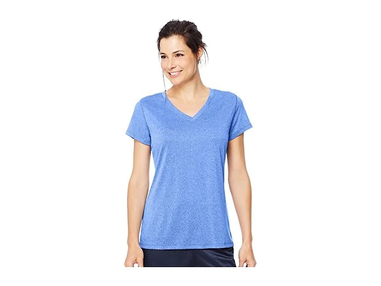 Hanes Women Cooldri Short Sleeve V-neck T-shirt
