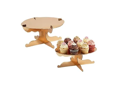 Gold Cardboard Cake Stands - 2 Pieces