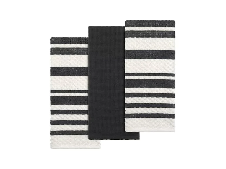 Izod - Kitchen Towels, 100% Cotton, 3Pc Grey