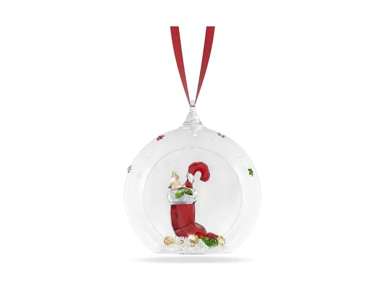 Swarovski Holiday Cheers Stocking and Candy Ball Ornament