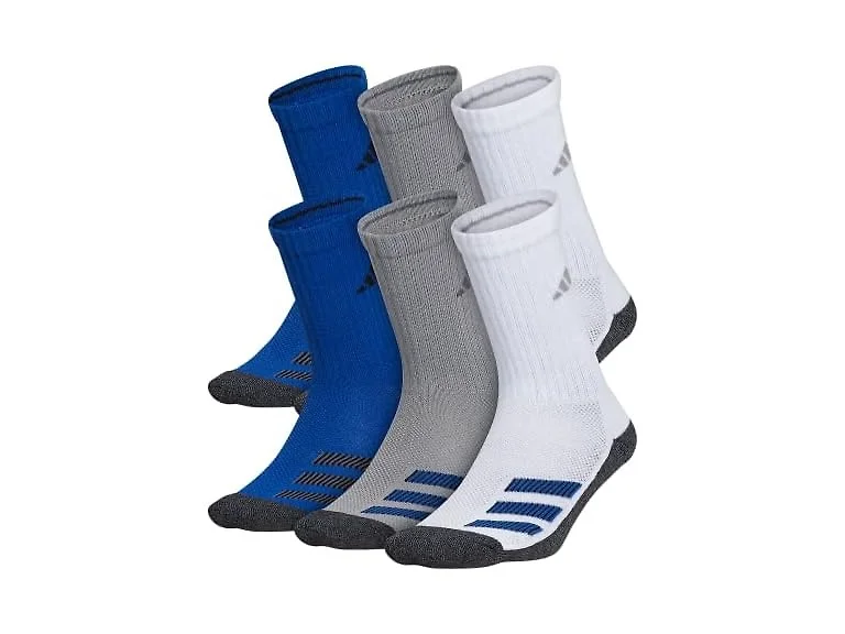 Adidas 6 Pair Angle Stripe Crew Socks