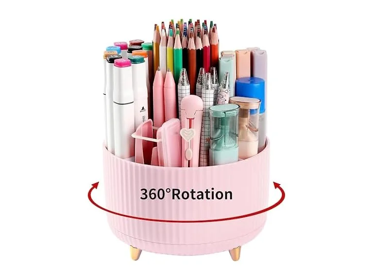KDSOM Pencil Pen Holder for Desktop, Pink