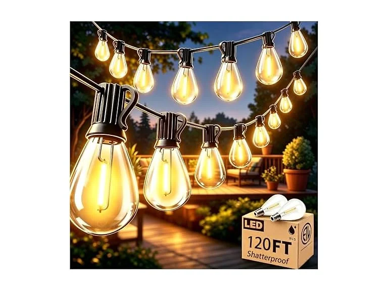 smareal 120FT Outdoor String Lights