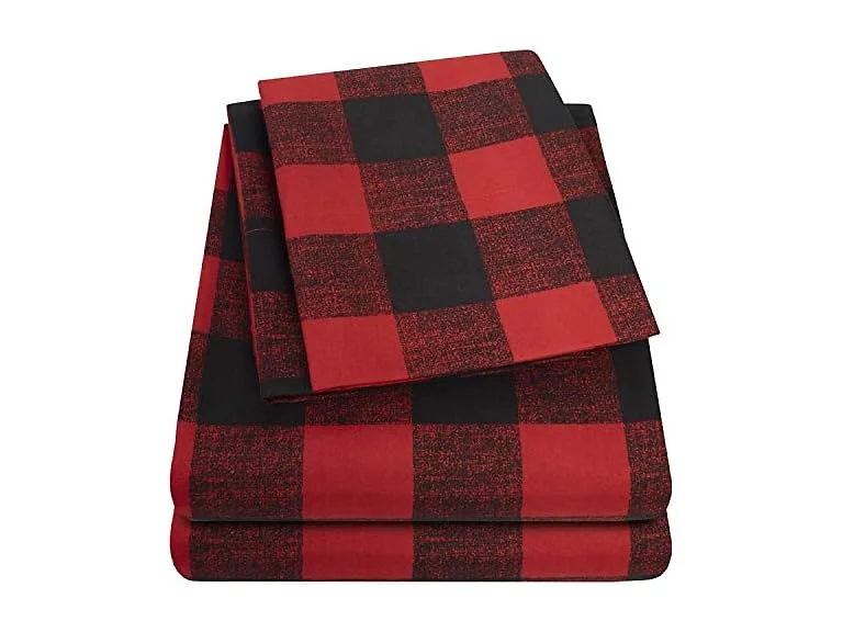 Buffalo Plaid Microfiber Sheet Set Twin XL