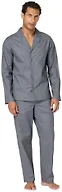 Amazon Essentials Men's Cotton Stretch Pyjama Set, Long-Sleeve Button-Down Woven Sleepwear, Charcoal, Medium