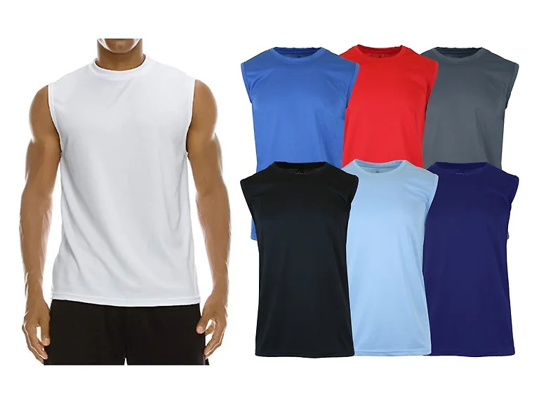 5Pk Mens Moisture Wicking Muscle Tee