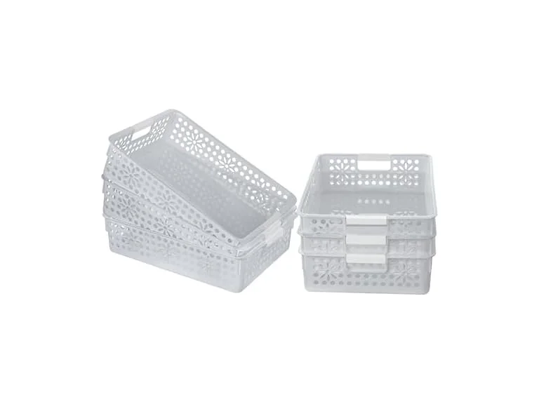 Cetomo Plastic Storage Box Gray, 6 Pack (34.5 x 24.5 x 8.5 cm)