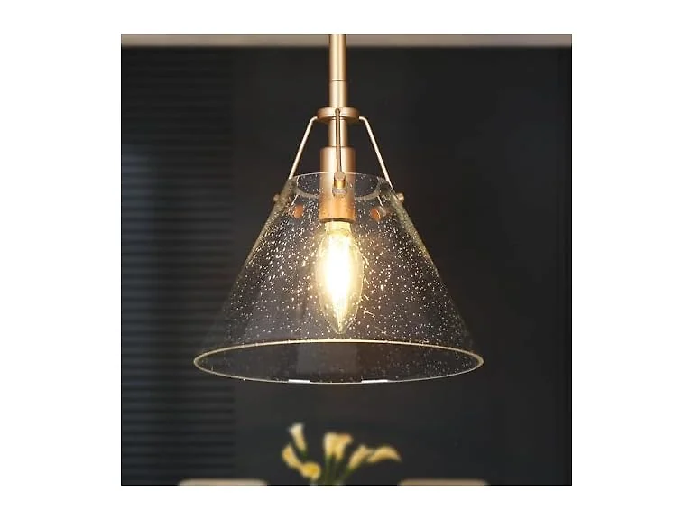 KSANA Gold Pendant Light Seeded Glass