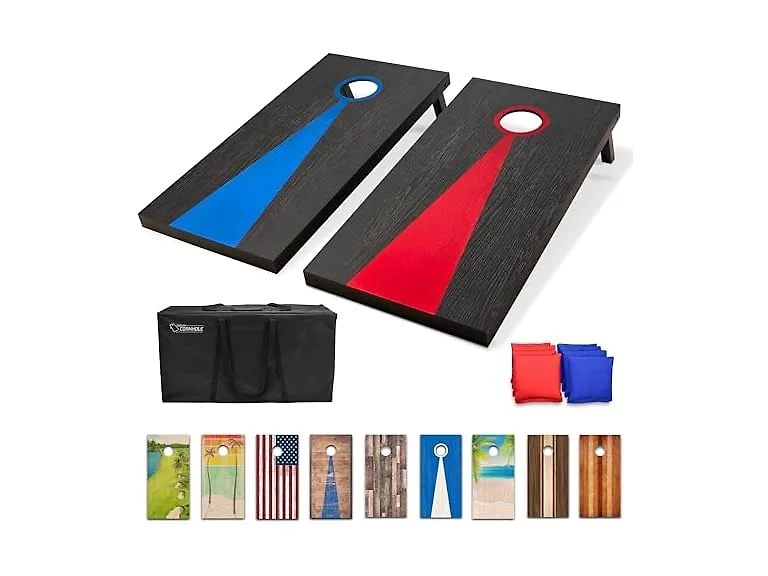 GoSports Dark Regulation Size Solid Wood Cornhole Set