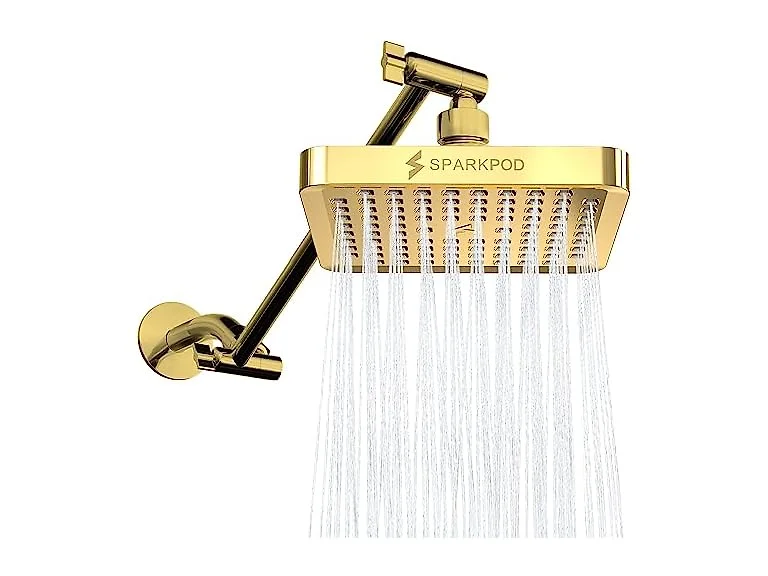 6" Square Rain Shower Head & Arm