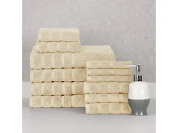 Bibb Home 42412PK Bibb Home 12 Piece Zero Twist Towel Set Ivory