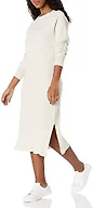 The Drop Women's Renata Rib Midi Dress, Whisper White, XXS