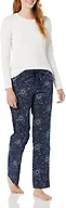 Amazon Essentials Women's Cotton Pajama Pants, Breathable Poplin Sleep Pant with Drawstring Elastic Waist, Navy Celestial Stars, XX-Large