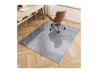 FlyEcho Grey Glass Chair Mat 48" x 60"