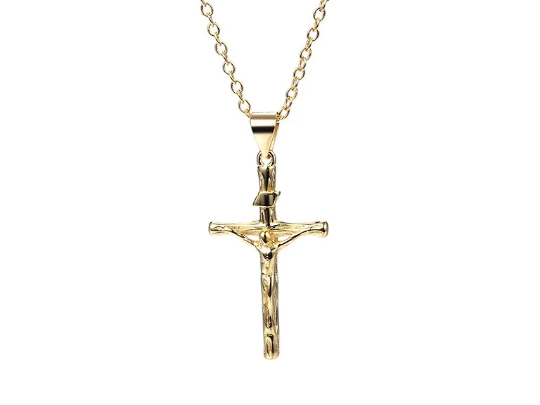 14K Gold Crucifix Cross Necklace