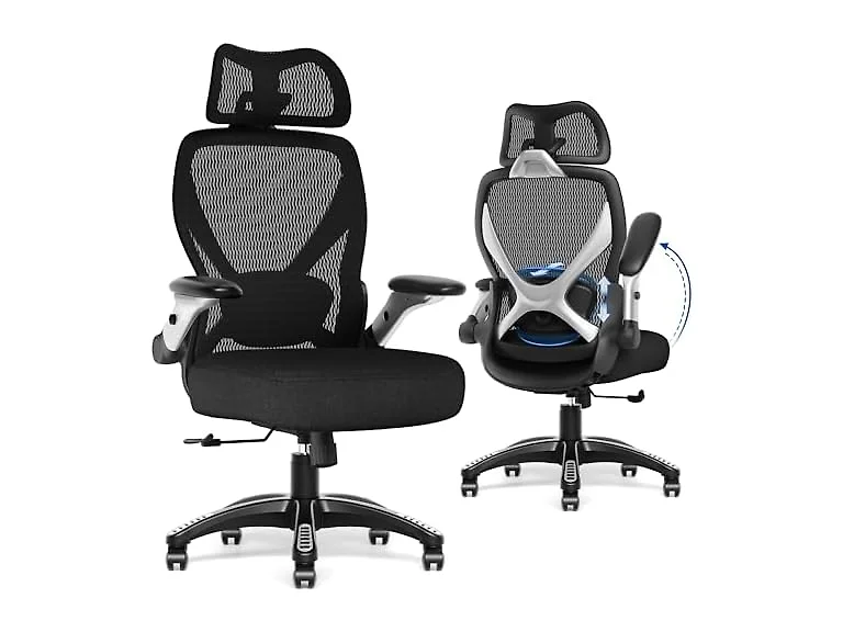 Ergonomic Office Chair with Headrest, Black