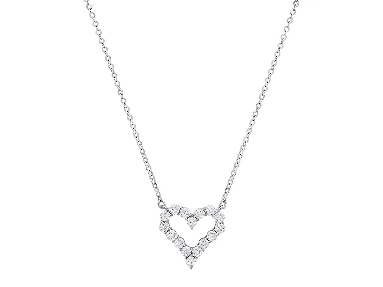 Moissanite Diamond Open Heart Necklace
