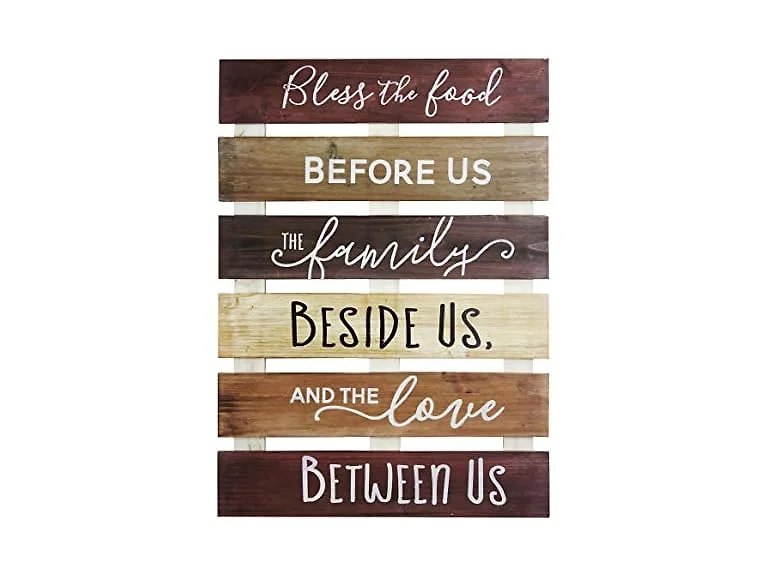 2 Pack Rustic Bless The Food Wall Sign