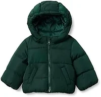 Amazon Essentials x Sofia Grainge Toddler Boys' Water-Repellent Hooded Puffer Jacket, Dark Green, 4T