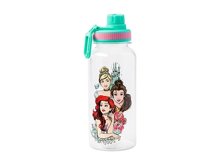 Silver Buffalo Disney Princess Ariel, Plastic Water Bottle, 32oz