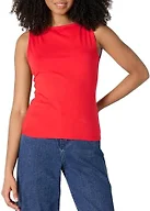 Amazon Essentials Women's Slim Fit Layering Tank, Bright Poppy Red, XX-Small