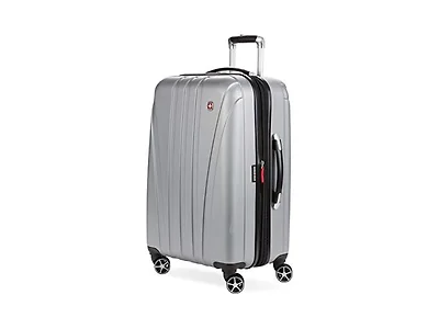 SwissGear 7585 Hardside Luggage Silver, Checked-Medium 23"