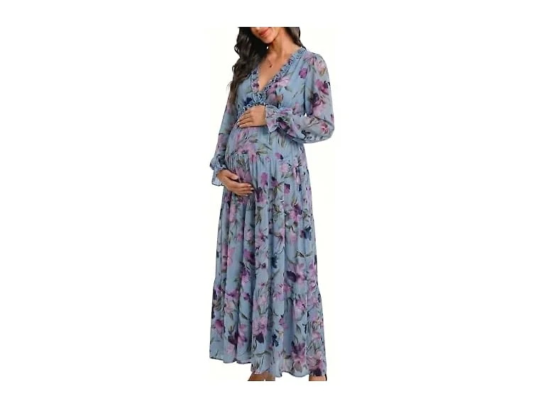 Blencot Women (M) Casual Boho V Neck Long Dress