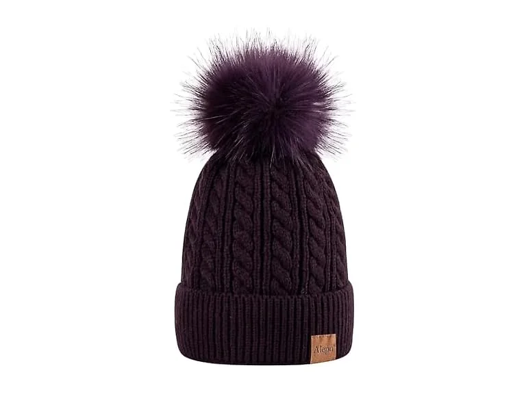 Alepo Women (OS) Winter Beanie Hat Dark Purple