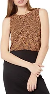 Amazon Essentials Women's Relaxed-Fit Loose Fit Sleeveless Muscle Tank Top, Dark Camel Leopard, X-Large