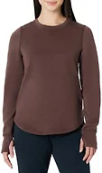 Amazon Essentials Active Women's Active Relaxed-Fit Long-Sleeve Crewneck Sweatshirt with Thumbholes, Rich Hazel, X-Small