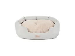 TOWN & COUNTRY EVERYDAY CuddleTown Faux Linen Comfy Cozy Cuddler Pet Bed, Supportive & Calming Egg Crate Foam, Non-Slip Bottom, Machine Washable Cover, Grey, Medium 28"x26"x8" 