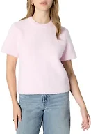 Amazon Essentials Women's Relaxed-Fit Faux Mohair Short Sleeve Sweater Top, Pastel Lilac, X-Small