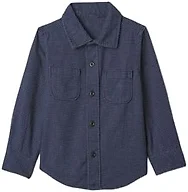 GAP Boys Long Sleeve Flannel Button-Down Shirt Tapestry Navy 18-24M
