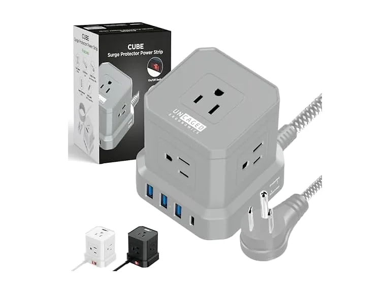 10ft Cube Power Strip with USB Gray