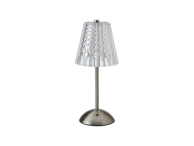 Elements 11.8-Inch Silver Rechargeable LED Table Lamp