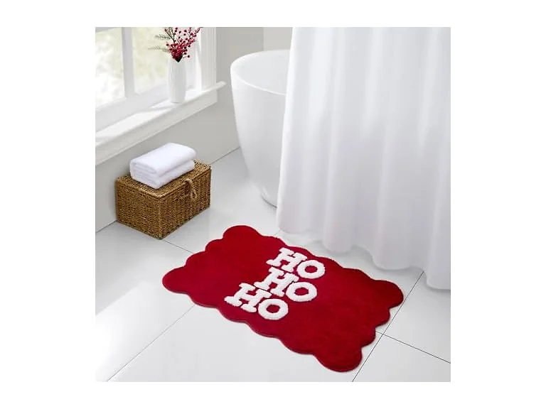 Hallmark Holiday Bath Rug Ho Ho Ho Red