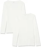 Amazon Essentials Women's Slim-Fit Long Sleeve V-Neck Knit Rib Shirts (Available in Plus Size), Pack of 2, White, X-Large