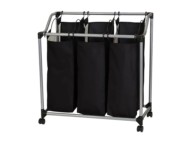 Household Essentials Triple Laundry Sorter with Wheels