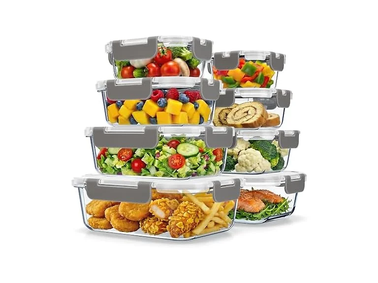 Emporio Kitchen Borosilicate Glass Food Storage Containers Gray