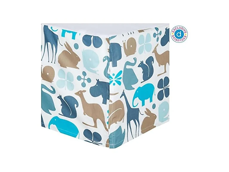 DwellStudio Percale Crib Skirt- Gio Aqua