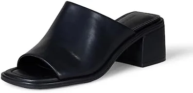 Amazon Essentials Women's Block Heel Mule, Black, 6