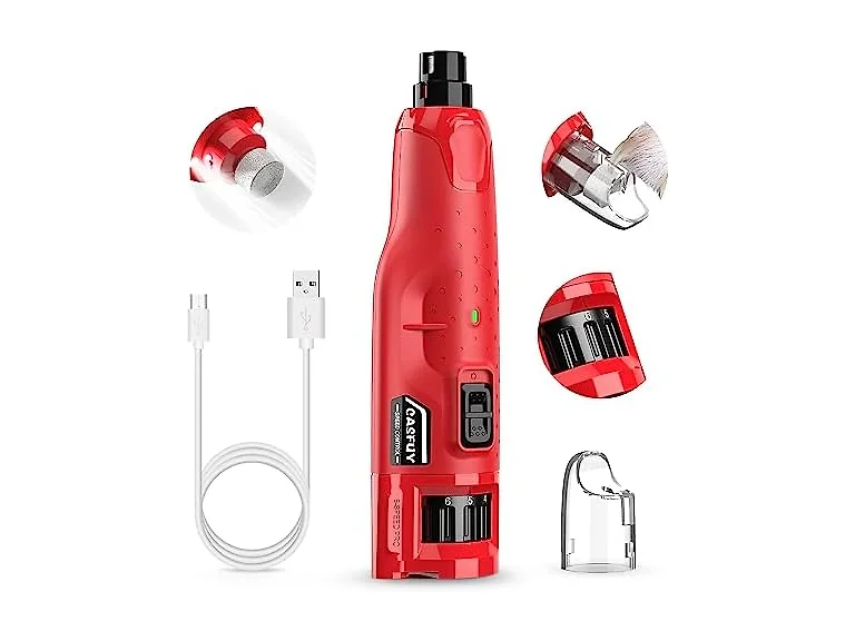 Casfuy Red Quiet 6-Speed Dog Nail Grinder