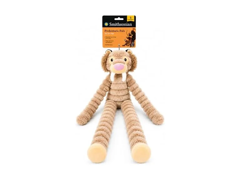 Smithsonian Long Animals Dog Toy, Stuffing-Free Tiger