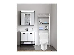 J&V TEXTILES 330-WH White - Space Saver with Three Tiers