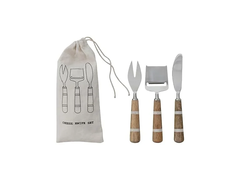 Creative Co-Op 3 pcs Stainless Steel Cheese Knife Set